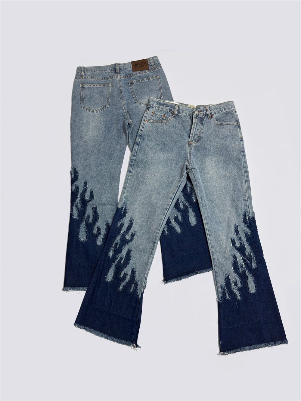 Gallery Dept Flare - GALLERY DEPT Flammen-Splicing-Hose mit Wascheffekt, im